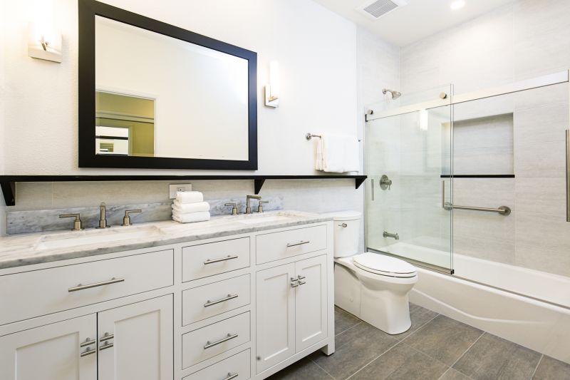 Modern vanity with dual sinks